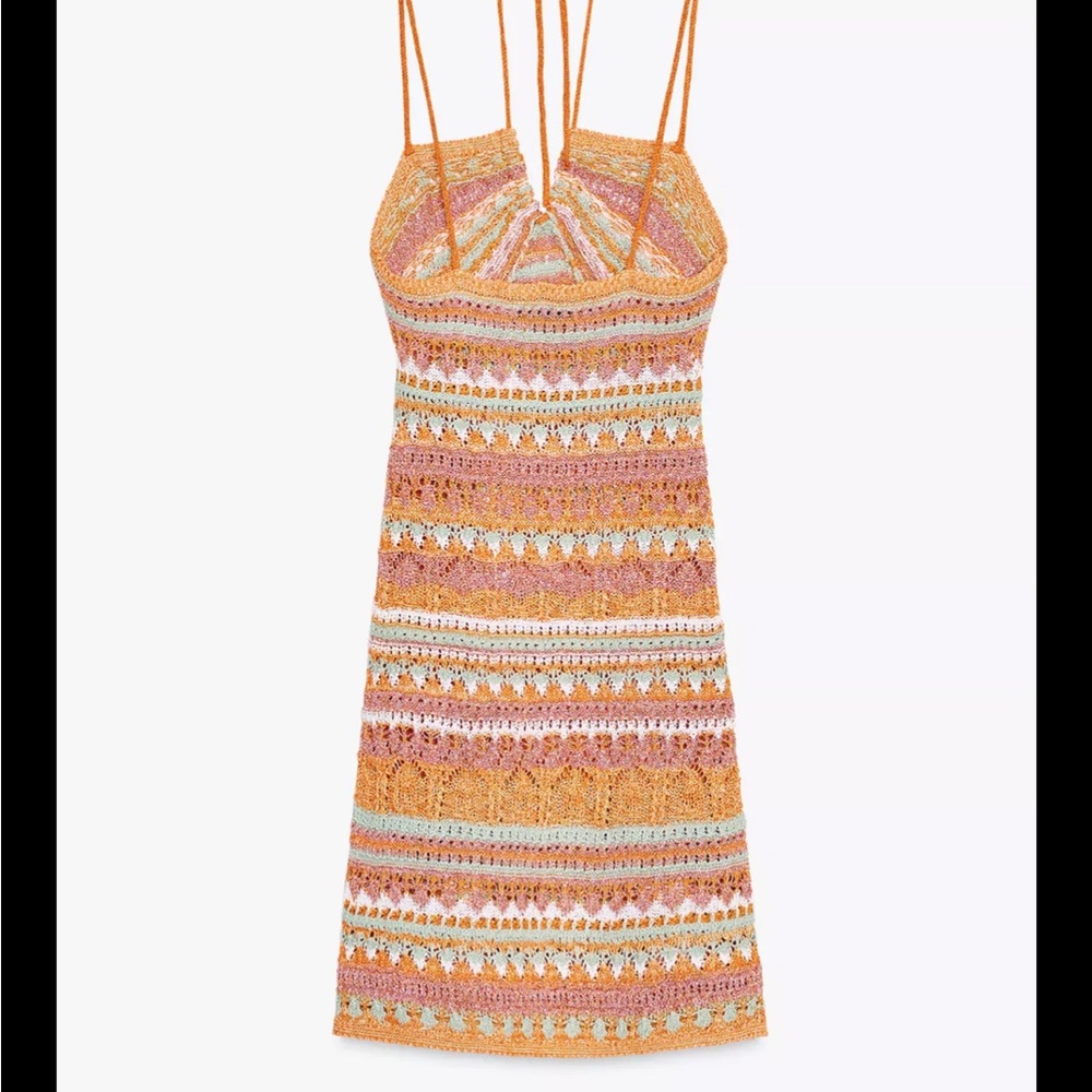 Colorful Crochet Mini Dress - Picture 4 of 4